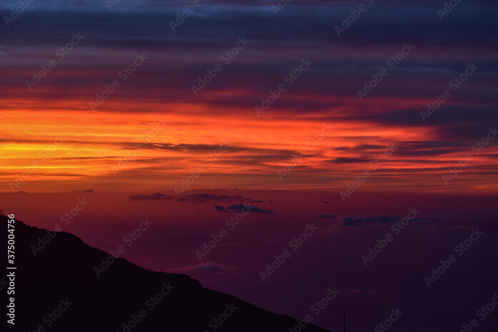 Sunset on top of Haleakala volcano.