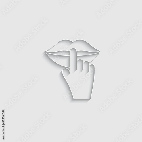 paper lips with finger icon Line icon
