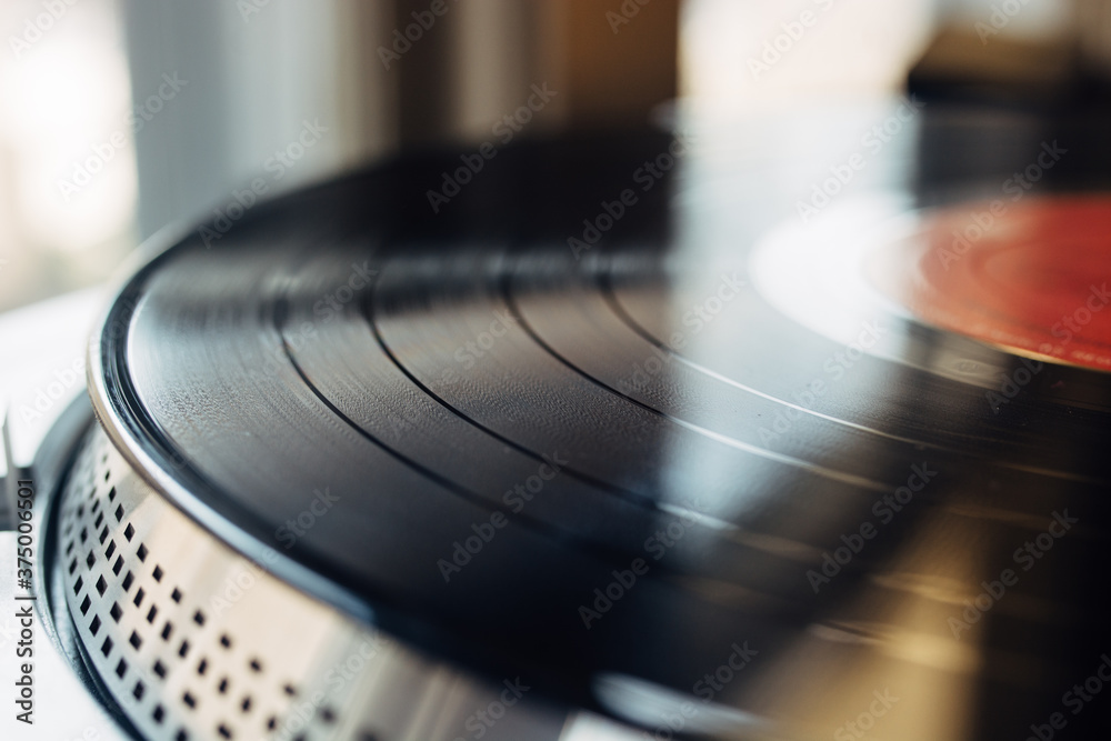 Vinyl disc on a record player