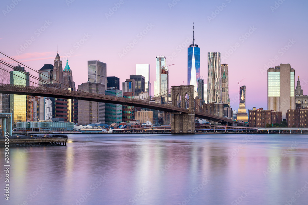 New York City skyline in winter