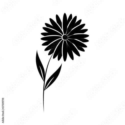 minimalist tattoo flower daisy nature silhouette art herb and leaves