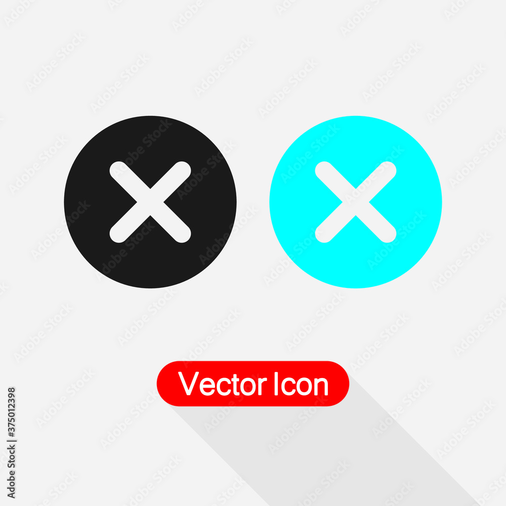 Obraz premium Close Icon, Cancel Icon, Cancel Close Button Icon, Delete Icon Vector Illustration Eps10