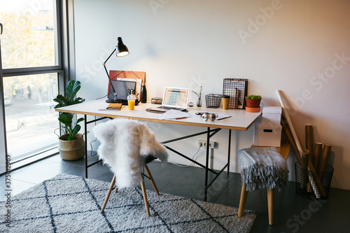 Interior of cozy home office