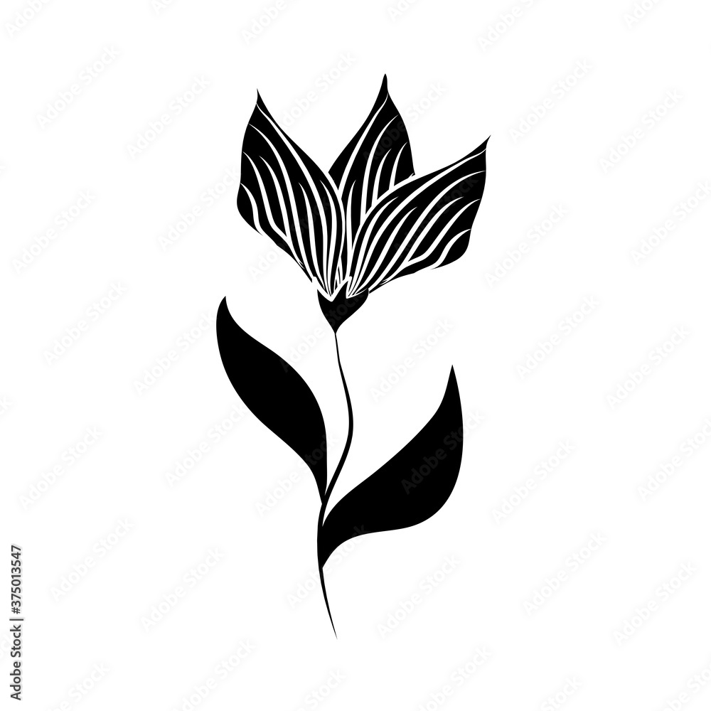 minimalist tattoo flower elegant flora silhouette art herb and leaves