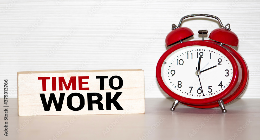 Work time word on notepad Work time word on notepad