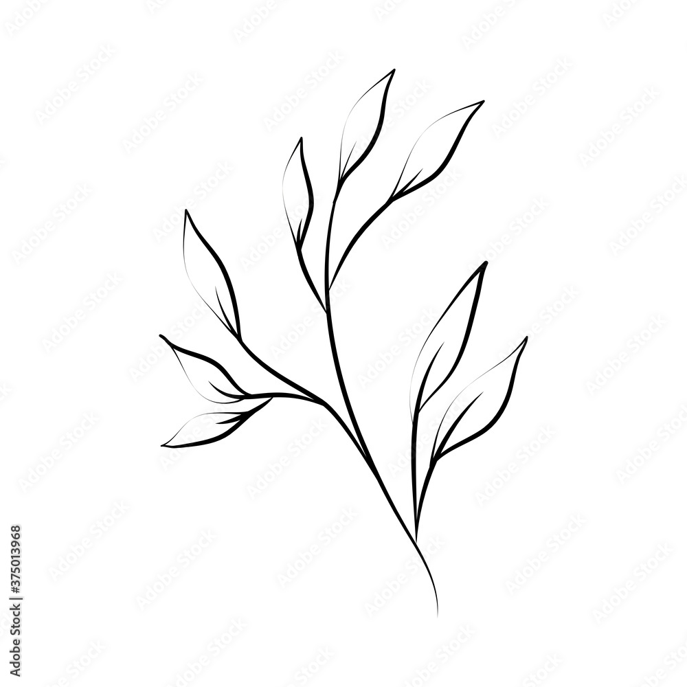 minimalist tattoo rustic branch flora line art herb and leaves minimalist tattoo rustic branch flora line art herb and leaves