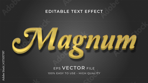 magnum gold editable text effect concept