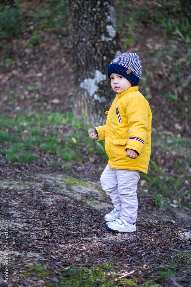 Little boy on the countryside in autumn Little boy on the countryside in autumn