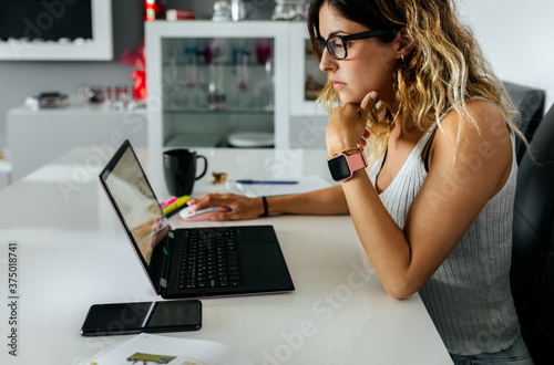 Woman at home photo