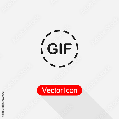 Gif Circle Line Icon vector illustration Eps10