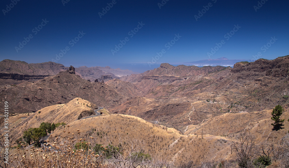 Gran Canaria, landscape of the central part of the island, Las Cumbres, ie The Summits Gran Canaria, landscape of the central part of the island, Las Cumbres, ie The Summits