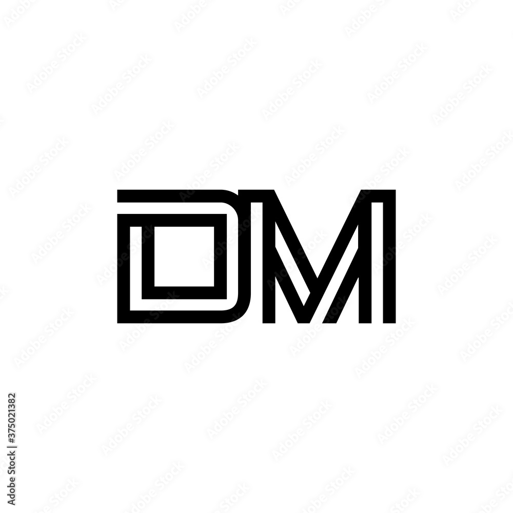 initial letter dm line stroke logo modern initial letter dm line stroke logo modern