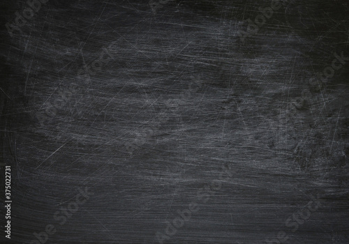 Dark, grunge and scratched chalkboard texture with empty space for text
