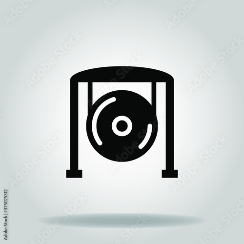 gong icon or logo in  glyph
