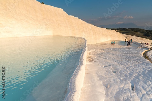 view from the top of the mountain on Pamukkale
