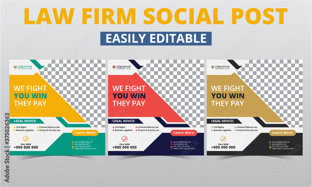 law firm social media post layout digital marketing lawyer premium