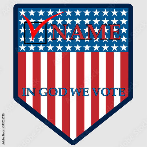 Vote 2020 in USA, banner design. American patriotic background election day. Election voting poster.