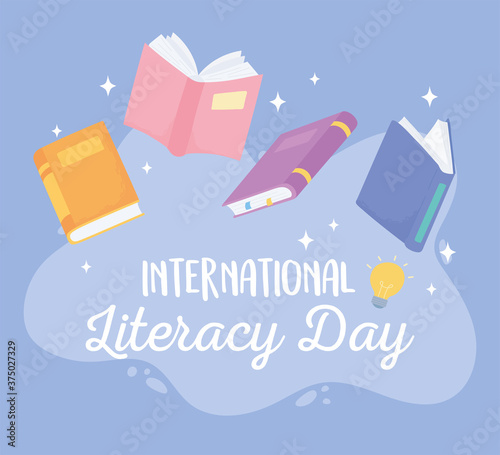 international literacy day, textbooks literature knowledge school