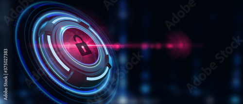 Quadro em tela Cyber security data protection business technology privacy concept