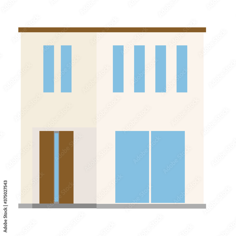 一戸建て 一軒家のイラスト 三階建二世帯住宅 と車 植木芝生の背景 マイホーム ベクターデータhousing Illustrations Vektornyj Obekt Stock Adobe Stock