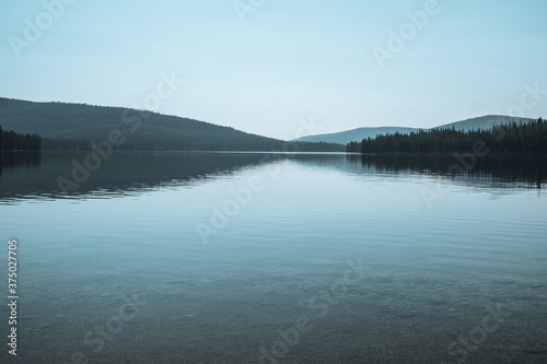 The Thompson Chain of Lakes area in Northern Montana on a calm morning