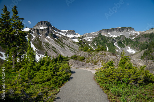Trail in the Heather Meadows area of Mt. Baker National Recreation Area of Washington State photo