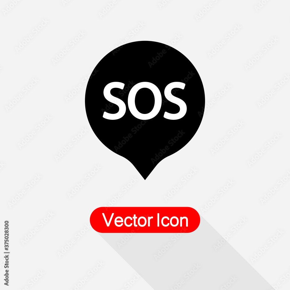 SOS Marker Icon Vector Illustration Eps10 SOS Marker Icon Vector Illustration Eps10