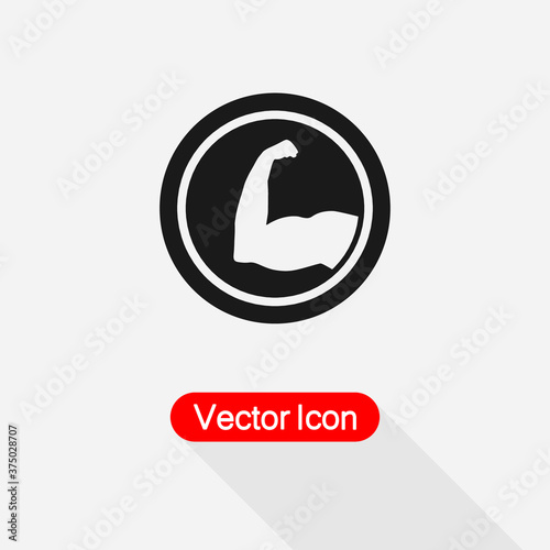 Strong Icon  Biceps Icon  Muscular Arm Icon Vector Illustration Eps10