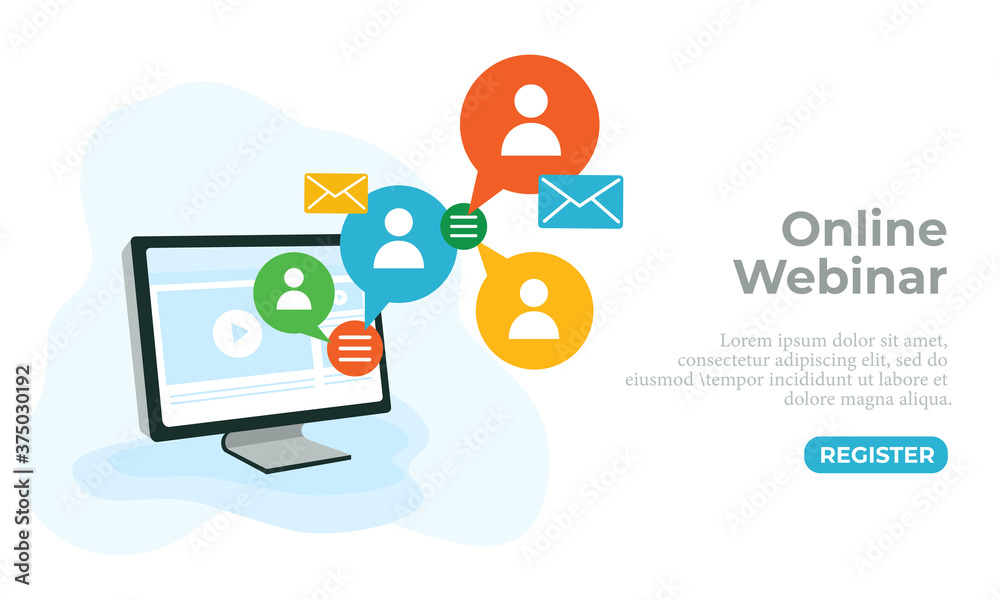 Vector illustration of an online seminar. Perfect for background elements from webinars, online course platforms, and tutorial website webpages. Vector illustration of an online seminar. Perfect for background elements from webinars, online course platforms, and tutorial website webpages.