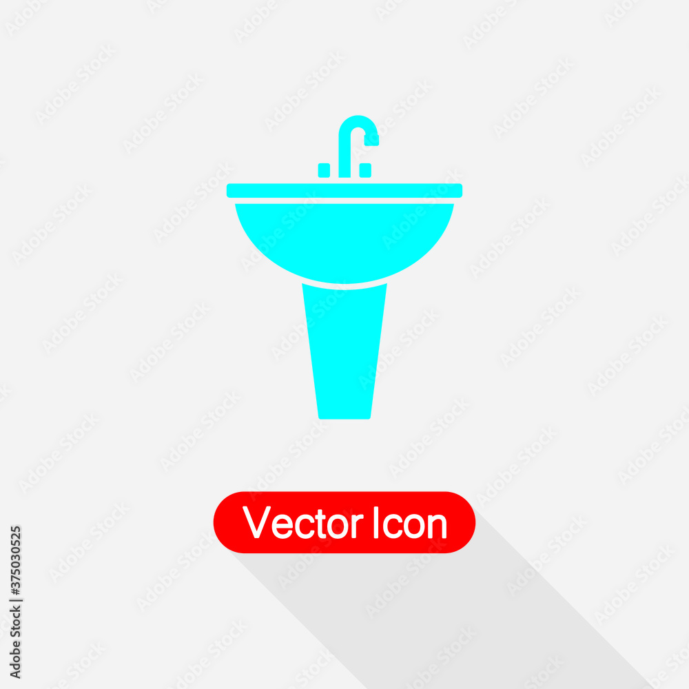 Fototapeta premium Washbasin Icon Vector Illustration Eps10