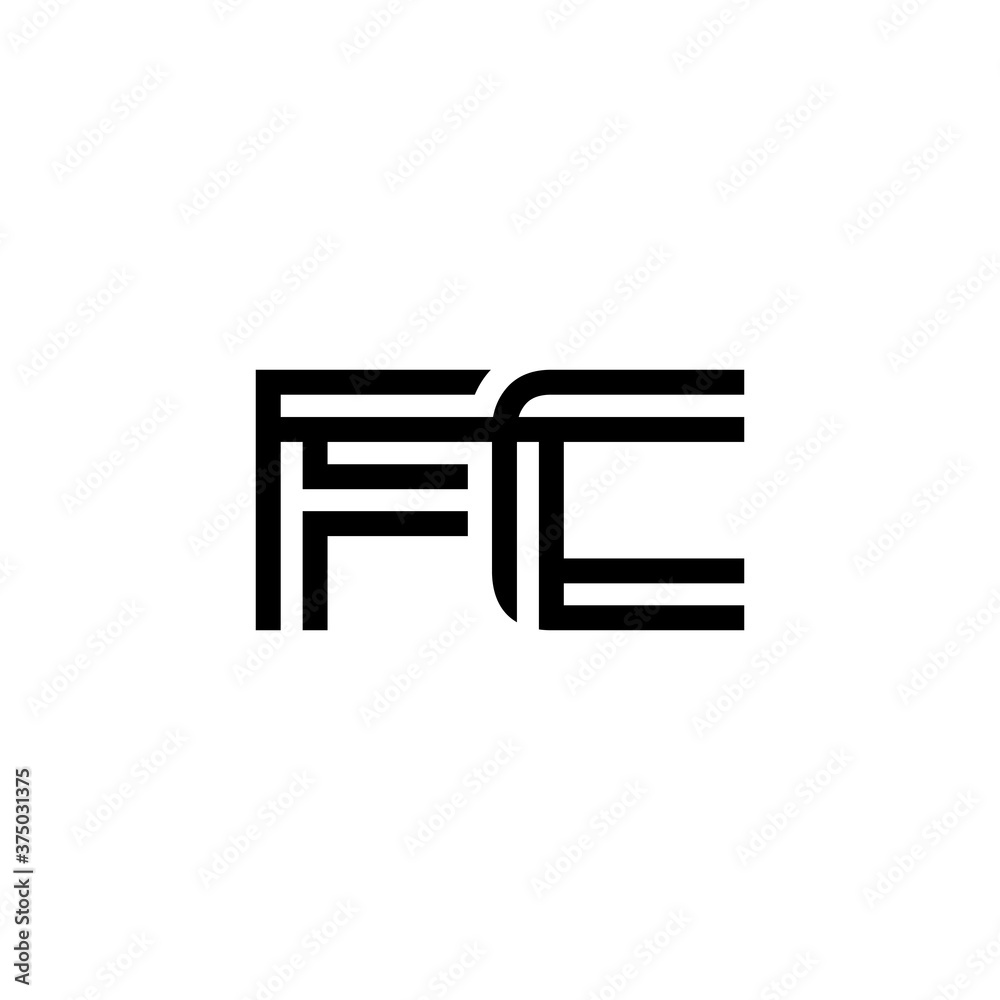 initial letter fc line stroke logo modern initial letter fc line stroke logo modern