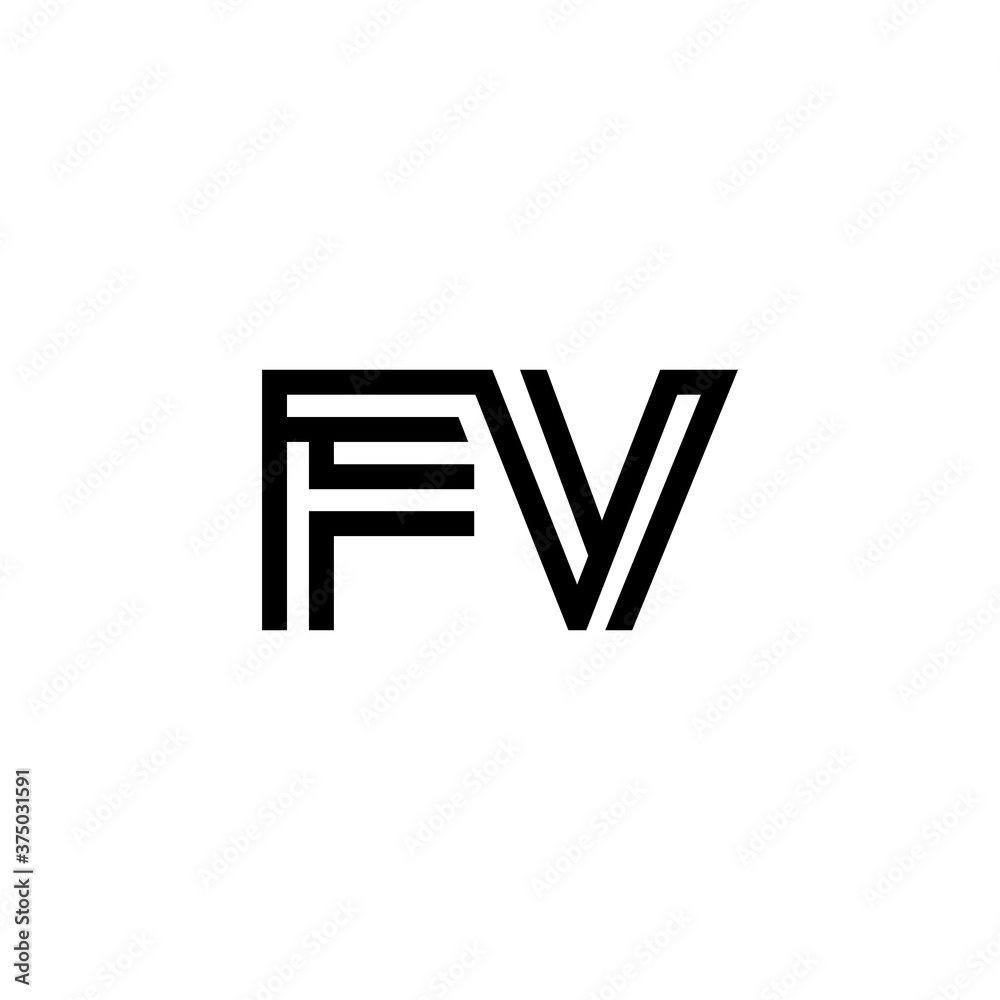 initial letter fv line stroke logo modern initial letter fv line stroke logo modern