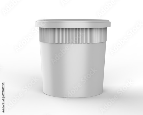 Blank delivery food container for mockup design and branding presentation, 3d render illustration.