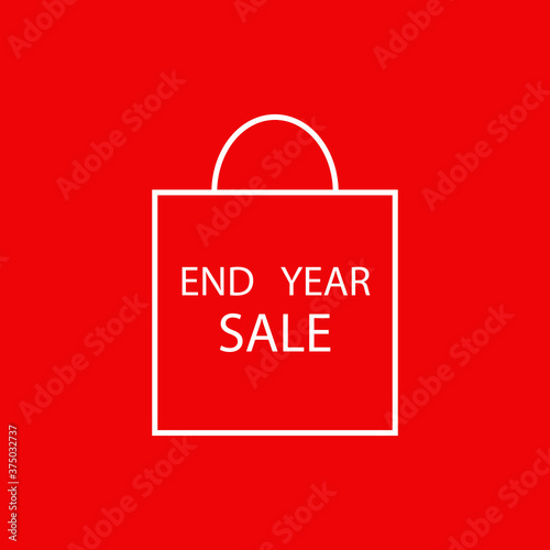 End year sale, cost reduction, profit EPS Vector