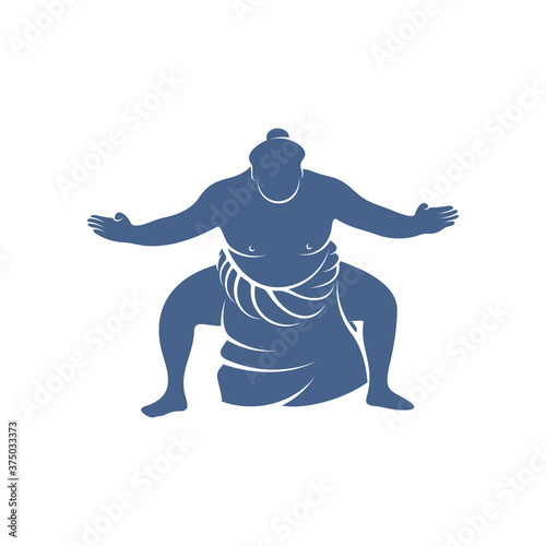 Sumo fighter logo design template, vector graphics to design