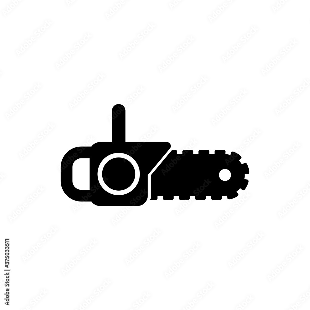 Chainsaw icon vector on white Chainsaw icon vector on white