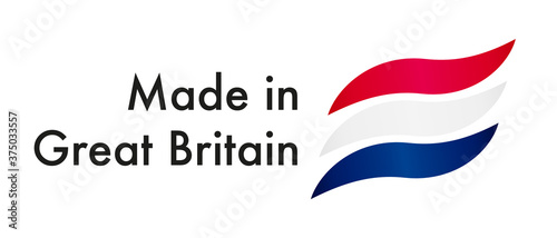 Made in Great Britain logo. Three stroke flag colours.