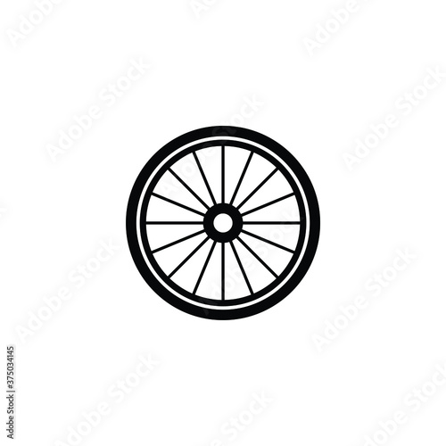 Bike wheel icon vector on white