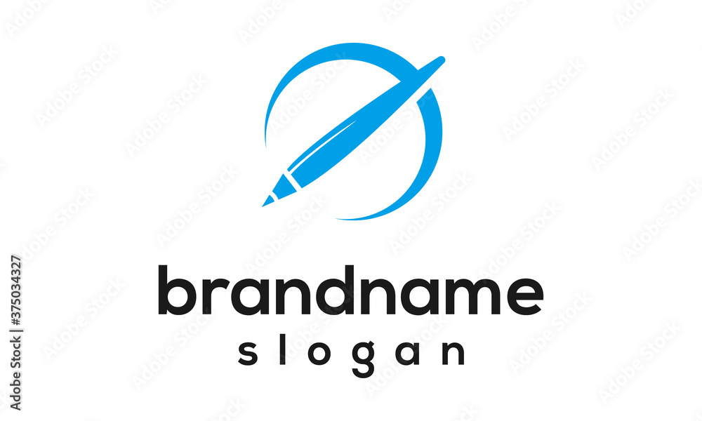 Modern pencil logo design vector Modern pencil logo design vector