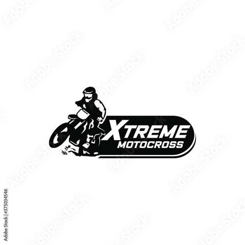 Motocross sport logo template. Sport badge logo vector
