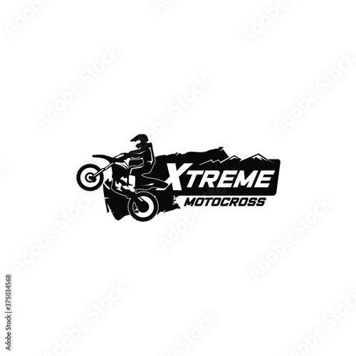 Motocross sport logo template. Sport badge logo vector