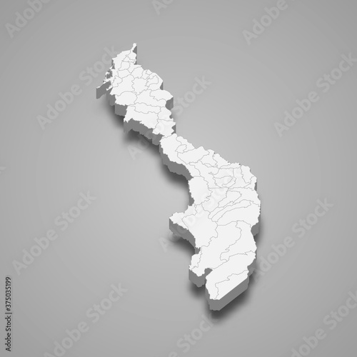 3d map of Bolivar is a department of Colombia photo