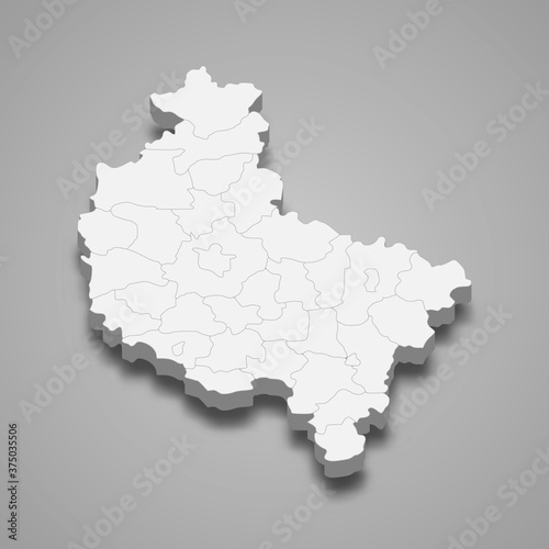 3d map of Greater Poland voivodeship is a province of Poland,