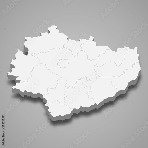 3d map of Holy Cross voivodeship is a province of Poland,