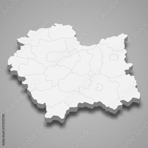 3d map of Lesser Poland voivodeship is a province of Poland,