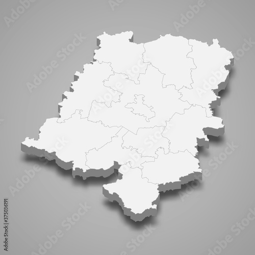 3d map of Opole voivodeship is a province of Poland,
