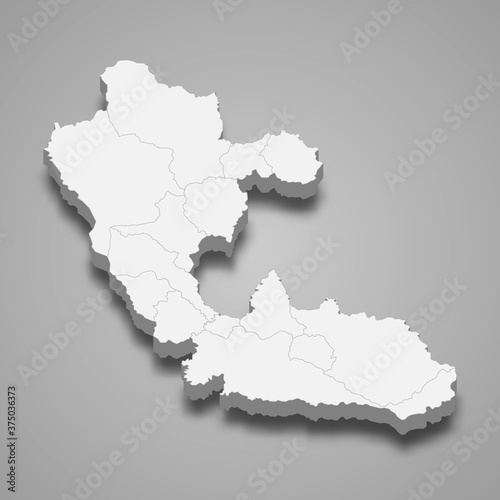 3d map of Risaralda is a department of Colombia
