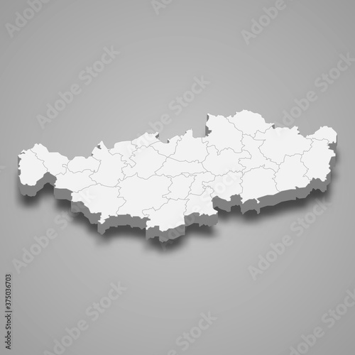 3d map of Walloon Brabant is a province of Belgium