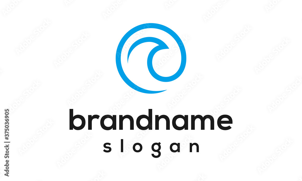 Simple ocean logo design vector