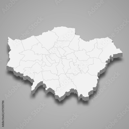 3d map of Greater London is a ceremonial county of England